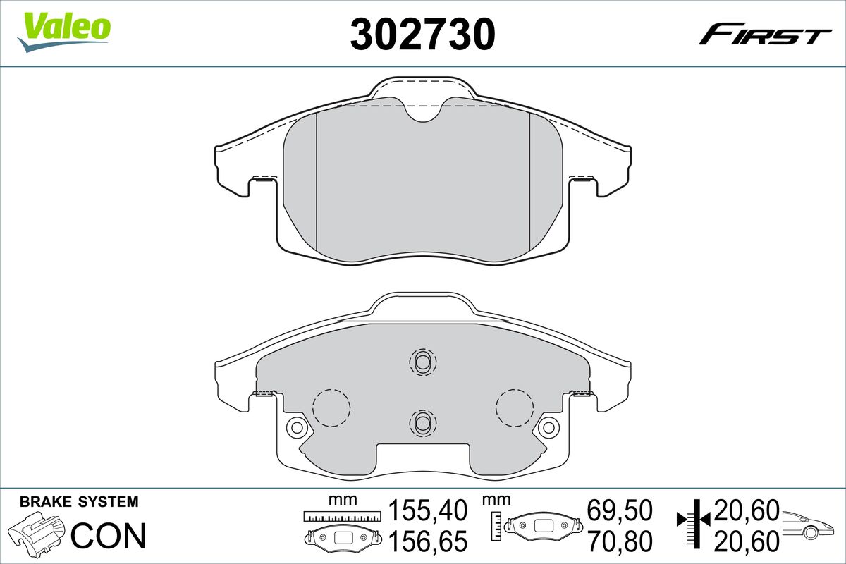 VALEO Fékbetét, mind 302730_VALEO